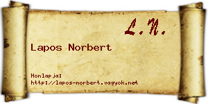 Lapos Norbert névjegykártya